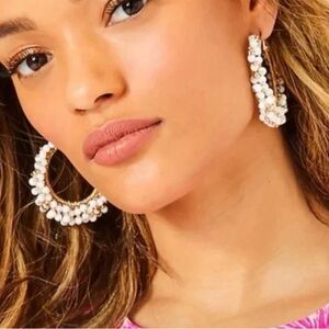 NWT Lilly Pulitzer Resort White Gold Hoop Earrings